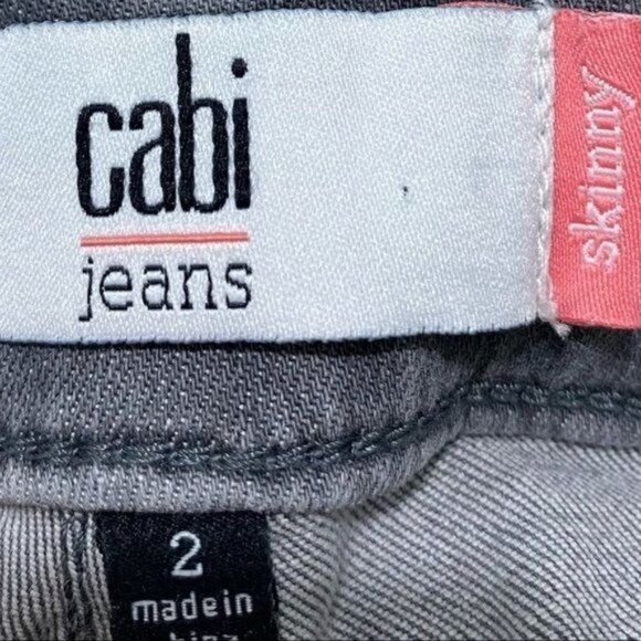 Cabi Gray Skinny Low Rise Stretchy Jeans Size 2 - Picture 8 of 9